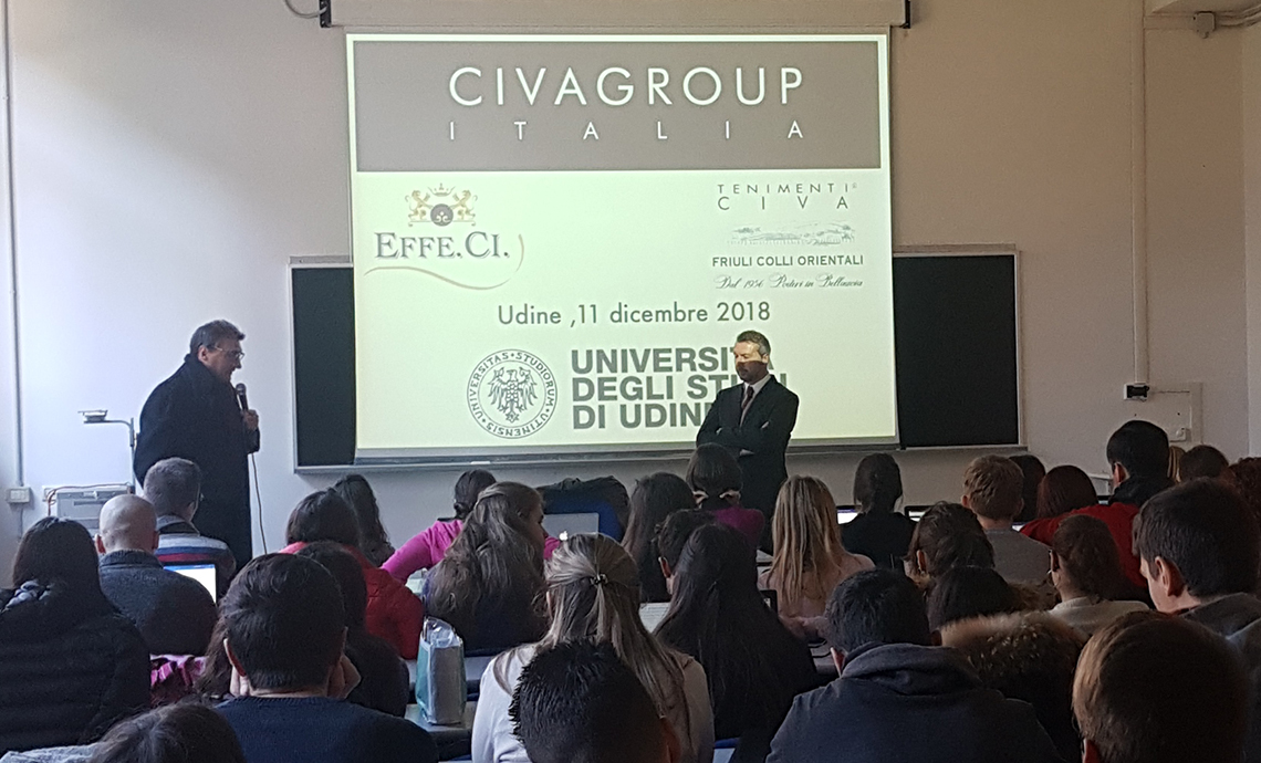 Valerio Civa parla agli studenti dell'Università di Udine - Tenimenti Civa