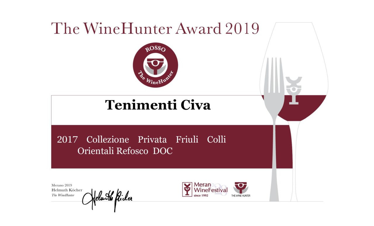Award of excellence for Refosco dal Peduncolo Rosso 2017 Tenimenti Civa DOC Friuli Colli Orientali